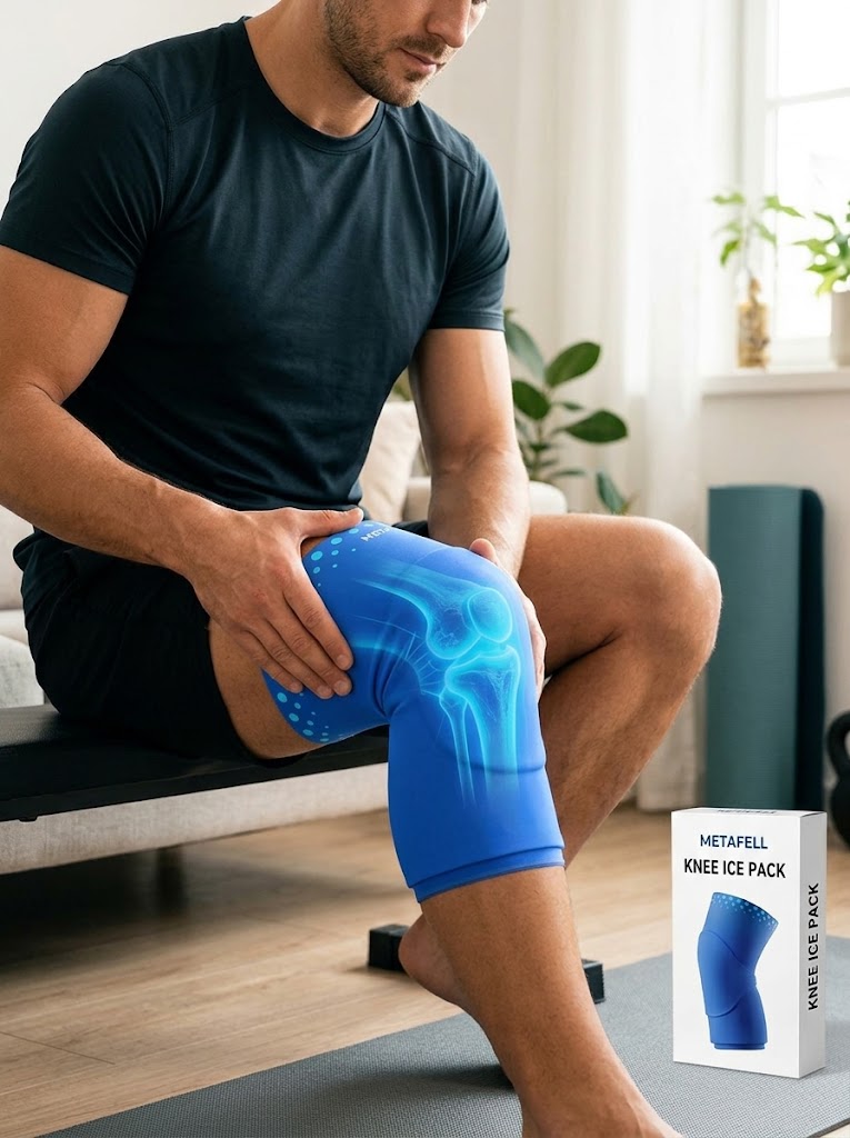 Knie-Kühlbandage – Elastische Kälte-Kompressionsbandage für das Knie