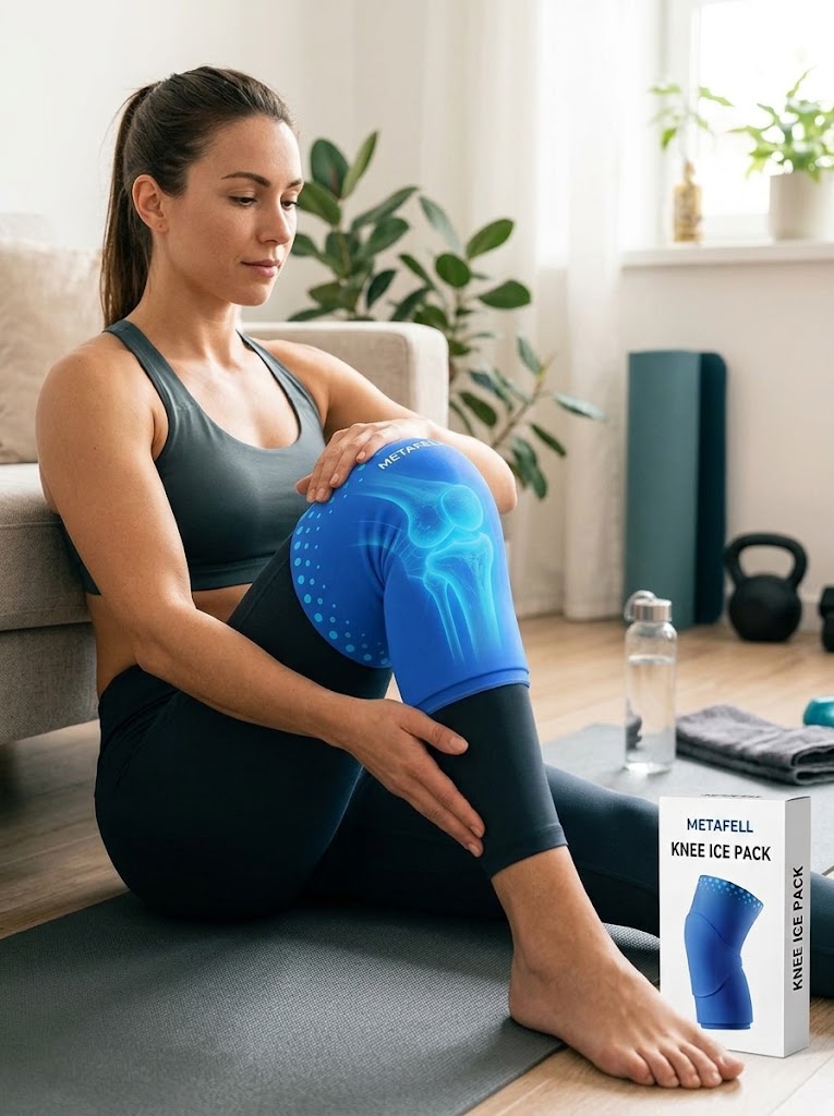 Knie-Kühlbandage – Elastische Kälte-Kompressionsbandage für das Knie