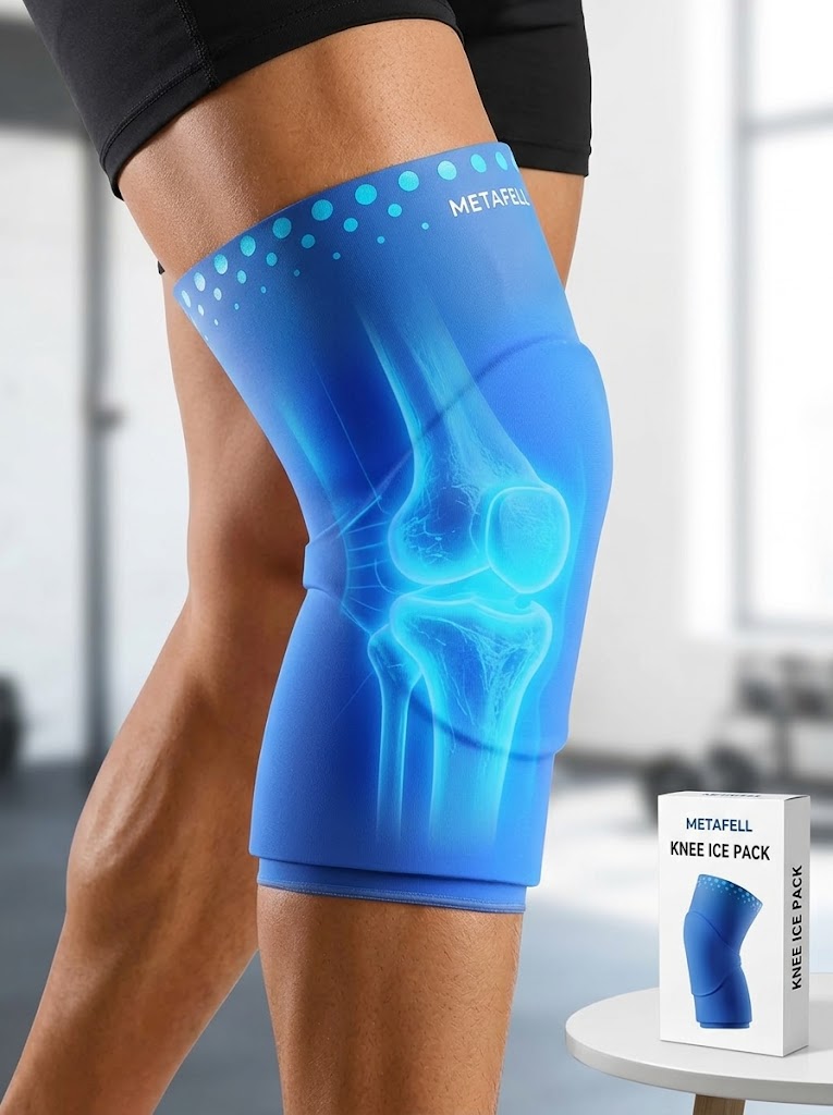 Knie-Kühlbandage – Elastische Kälte-Kompressionsbandage für das Knie