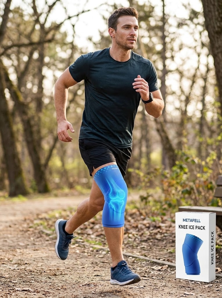 Knie-Kühlbandage – Elastische Kälte-Kompressionsbandage für das Knie