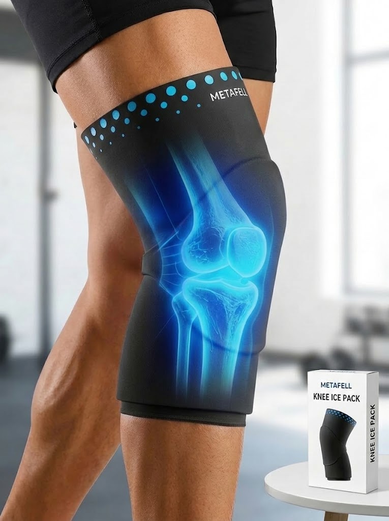 Knie-Kühlbandage – Elastische Kälte-Kompressionsbandage für das Knie