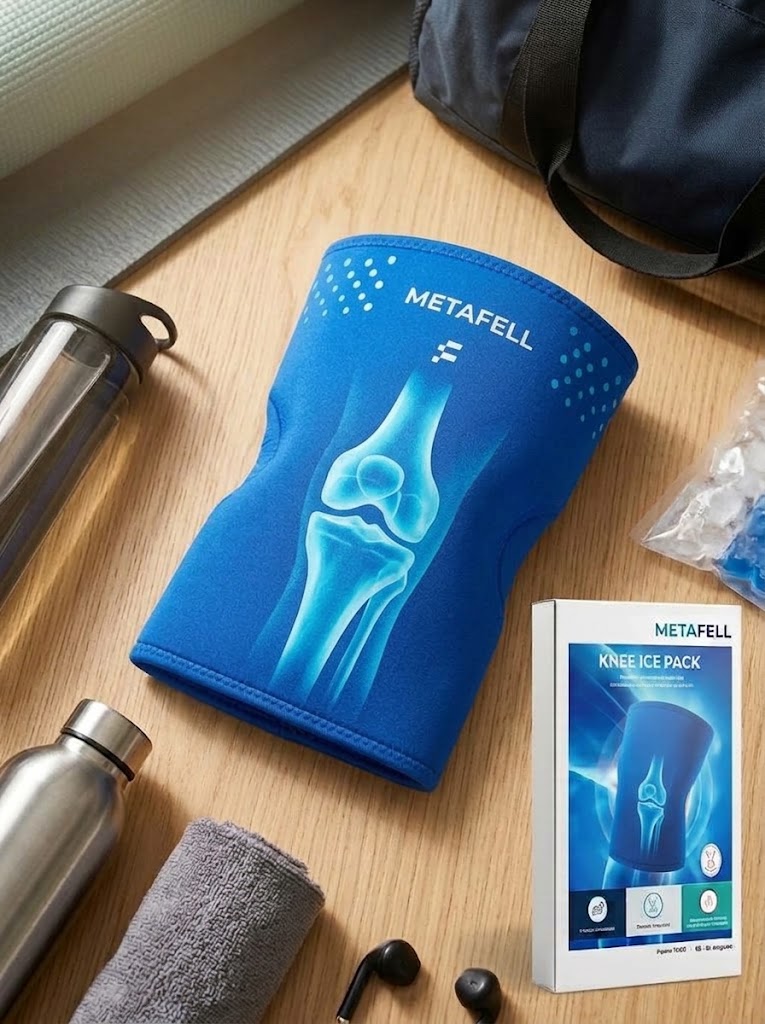 Knie-Kühlbandage – Elastische Kälte-Kompressionsbandage für das Knie